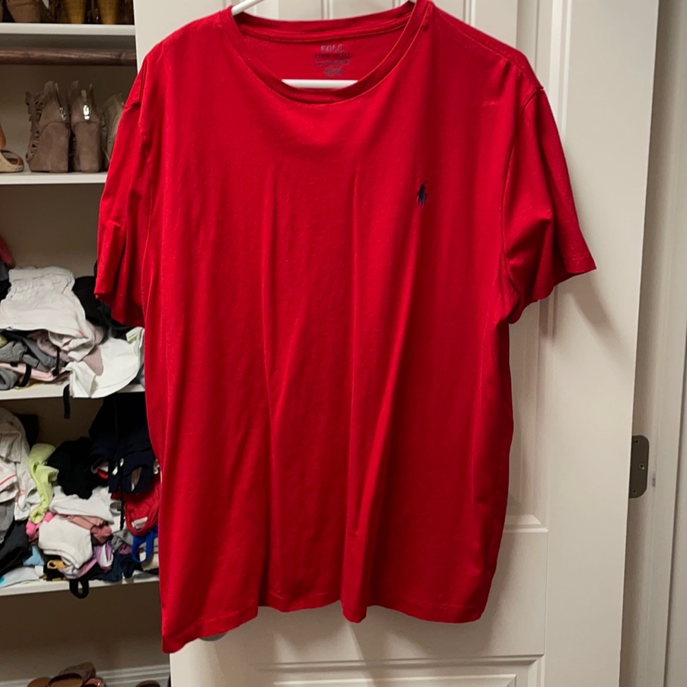 Men’s red polo